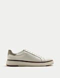 Leather Shower Resistant Lace-Up Trainers