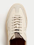 Leather & Suede Lace Up Trainers