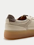 Leather & Suede Lace Up Trainers