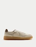 Leather & Suede Lace Up Trainers