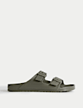 Moulded Footbed Two Strap Slider Sandals