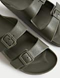 Moulded Footbed Two Strap Slider Sandals