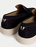 Suede White Sole Loafers