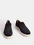 Suede White Sole Loafers