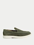 Slipper aus Wildleder mit weißer Sohle