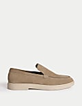 Σουέντ loafer με λευκή σόλα