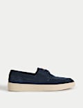 Suede White Sole Lace Up Loafers