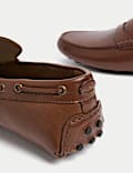 Leather Saddle Strap Driver Loafers