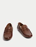 Leather Saddle Strap Driver Loafers