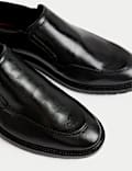 Wide Fit Leather Slip-On Shoes
