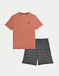 Zuiver katoenen pyjamaset met ananasprint