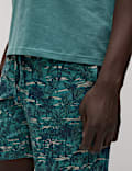 Pyjama 100&nbsp;% coton à imprimé palmier