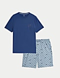 Zuiver katoenen pyjama met duikprint