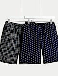 Lot de 2 shorts de pyjamas 100 % coton avec imprimé
