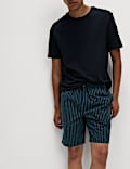 Ensemble pyjama 100 % coton gaufré à rayures