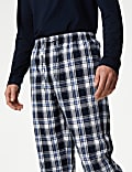 Kostkované pyžamové kalhoty z čisté bavlny, 2 ks v balení