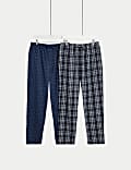 2pk Pure Cotton Pyjama Bottoms