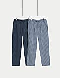 Set van 2 zuiver katoenen pyjamabroeken