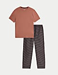 Zuiver katoenen pyjama met geometrische print