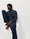 Ensemble pyjama 100 % coton à rayures Arc-en-ciel