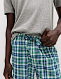 Pure Cotton Henley Checked Pyjama Set