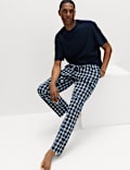 2pk Pure Cotton Checked Pyjama Bottoms