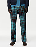 Cotton Blend Checked Pyjama Bottoms