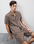 Cotton Rich Geometric Print Pyjama Top