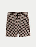 Katoenrijke pyjamashort met geometrische print