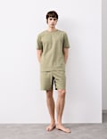 Cotton Rich Jacquard Pyjama Shorts