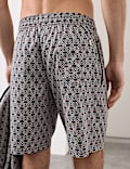 Cotton Rich Printed Pyjama Shorts