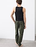 Pure Lyocell Slim Fit Striped Pyjama Bottoms