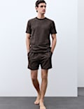 Short en coton Supima c&ocirc;tel&eacute;
