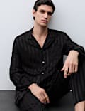 Satin Striped Woven Pyjama Top