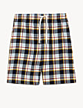 Short confortable 100&nbsp;% coton à carreaux