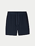 Short confortable à motif gaufré 100 % coton