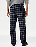 Brushed Cotton Checked Loungewear Bottoms