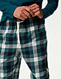 Pure Cotton Checked Loungewear Bottoms