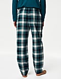 Pure Cotton Checked Loungewear Bottoms