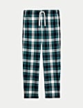 Pure Cotton Checked Loungewear Bottoms