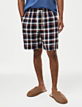 Pure Cotton Checked Loungewear Shorts