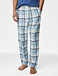 Pure Cotton Checked Loungewear Bottoms