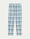 Pure Cotton Checked Loungewear Bottoms