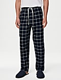 Pure Cotton Checked Loungewear Bottoms