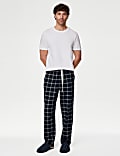 Pure Cotton Checked Loungewear Bottoms