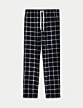 Pure Cotton Checked Loungewear Bottoms