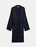 Robe de chambre 100&nbsp;% coton à pois