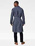 Pure Cotton Checked Dressing Gown