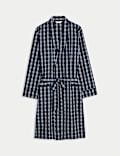 Pure Cotton Checked Dressing Gown