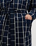 Pure Cotton Checked Dressing Gown